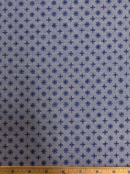 CD-9095W REVERSIBLE LIGHT WASH DENIM LOOK PRINTED COTTON CHAMBRAY. ITALY