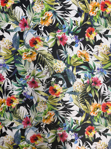 CP-9059W TROPICAL FLORAL PRINT COTTON VOILE. ITALY