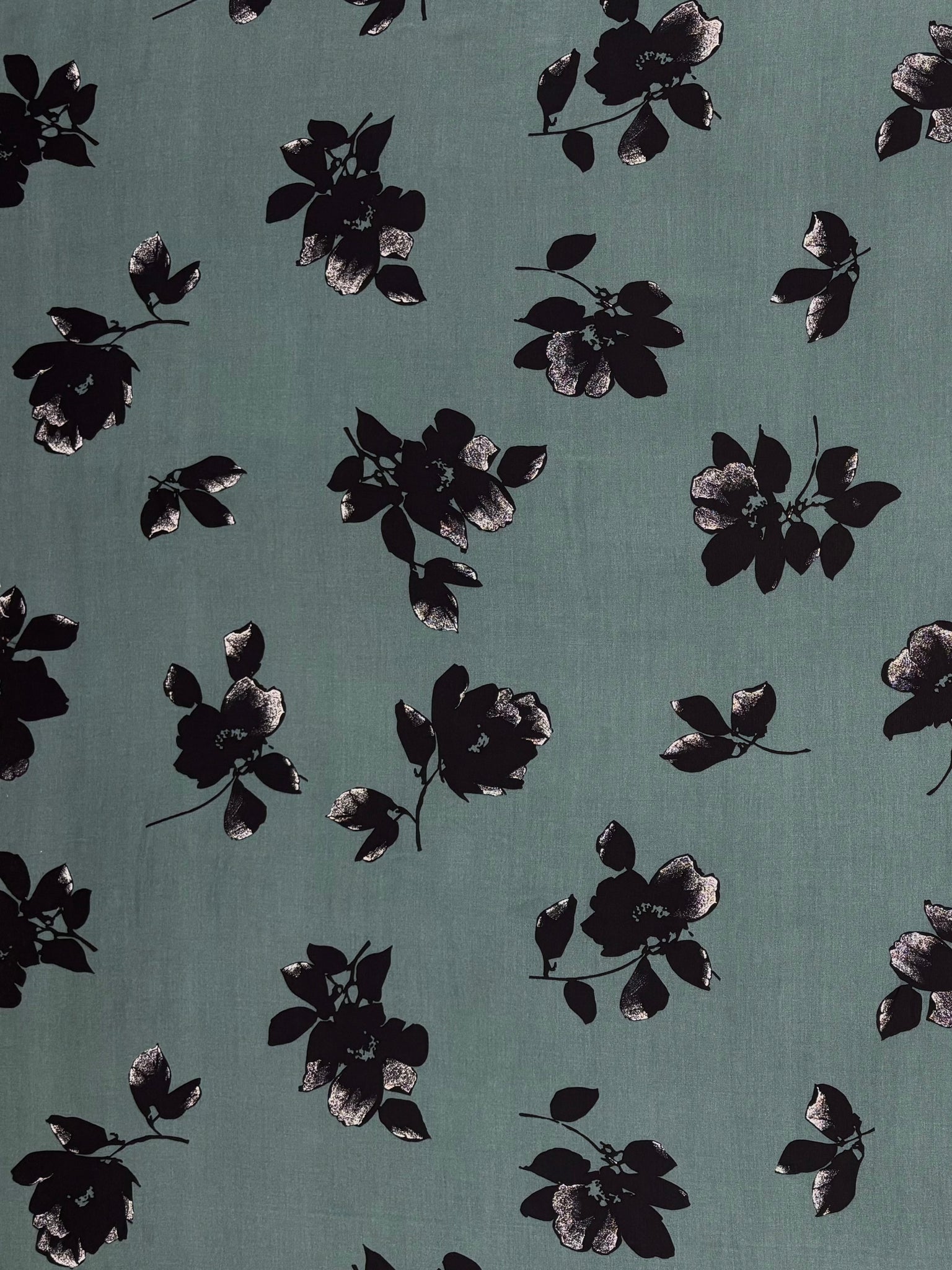 RV-9077W DESIGNER INK-DRAWN FLORAL PRINT VISCOSE POPLIN. THE KOOPLES. ITALY