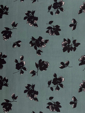 RV-9077W DESIGNER INK-DRAWN FLORAL PRINT VISCOSE POPLIN. THE KOOPLES. ITALY