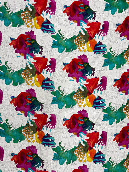 RV-9083W EXCLUSIVE MATISSE-INSPIRED FLORAL PRINT VISCOSE CHARMEUSE. ITALY