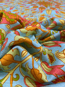 CP-7956W PAISLEY MEDALLION STRETCH COTOTN VISCOSE BLEND WITH NUBBY TEXTURE