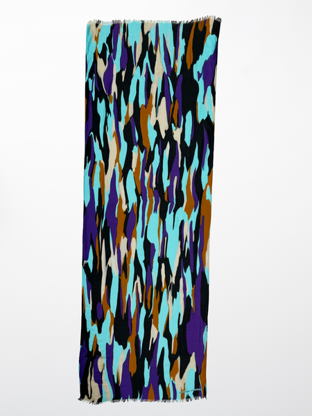 DS-1033 “ELECTRIC SAFARI" - JONATHAN SAUNDERS DIGITAL PRINT CASHMERE MODAL SCARF. MADE IN ITALY