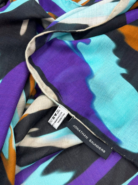 DS-1033 “ELECTRIC SAFARI" - JONATHAN SAUNDERS DIGITAL PRINT CASHMERE MODAL SCARF. MADE IN ITALY