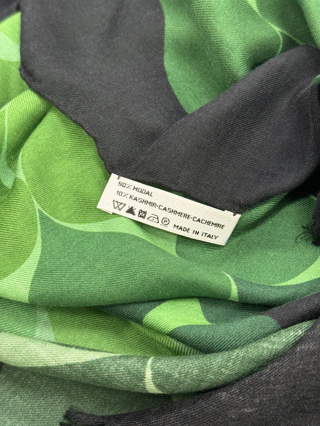 DS-1028 “EMERALD DRIZZLE" - JONATHAN SAUNDERS DIGITAL PRINT CASHMERE MODAL SCARF. MADE IN ITALY