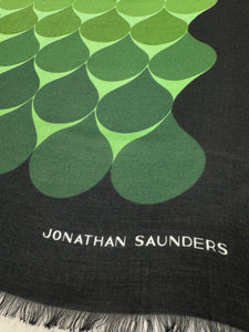 DS-1028 “EMERALD DRIZZLE" - JONATHAN SAUNDERS DIGITAL PRINT CASHMERE MODAL SCARF. MADE IN ITALY