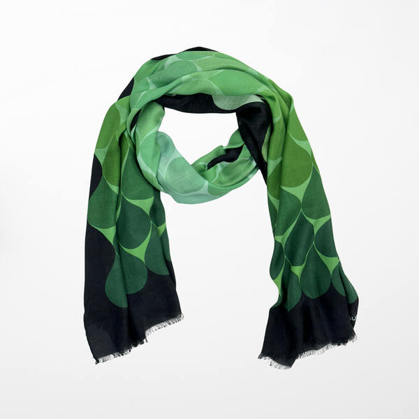 DS-1028 “EMERALD DRIZZLE" - JONATHAN SAUNDERS DIGITAL PRINT CASHMERE MODAL SCARF. MADE IN ITALY