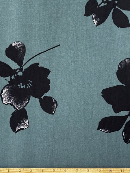RV-9077W DESIGNER INK-DRAWN FLORAL PRINT VISCOSE POPLIN. THE KOOPLES. ITALY