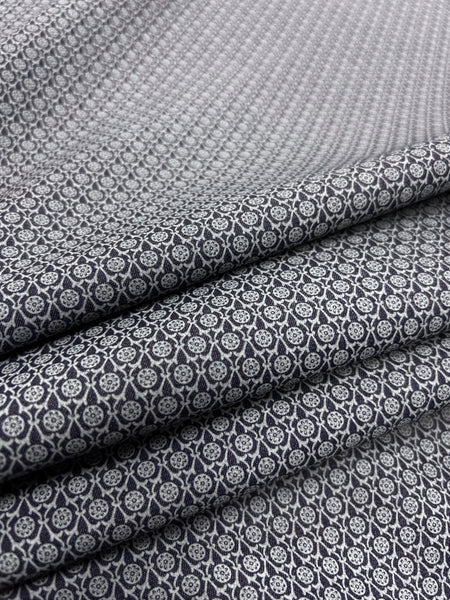 CD-9093W REVERSIBLE PRINTED DENIM LOOK COTTON CHAMBRAY. ITALY