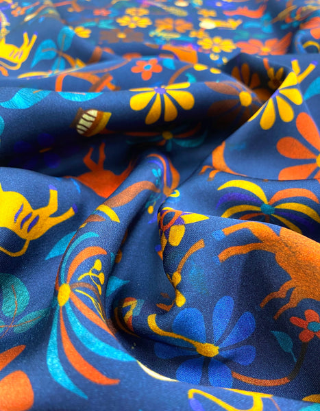REF-123 DESIGNER VISCOSE CHARMEUSE. ITALY. A CUT OF 2 YARDS.