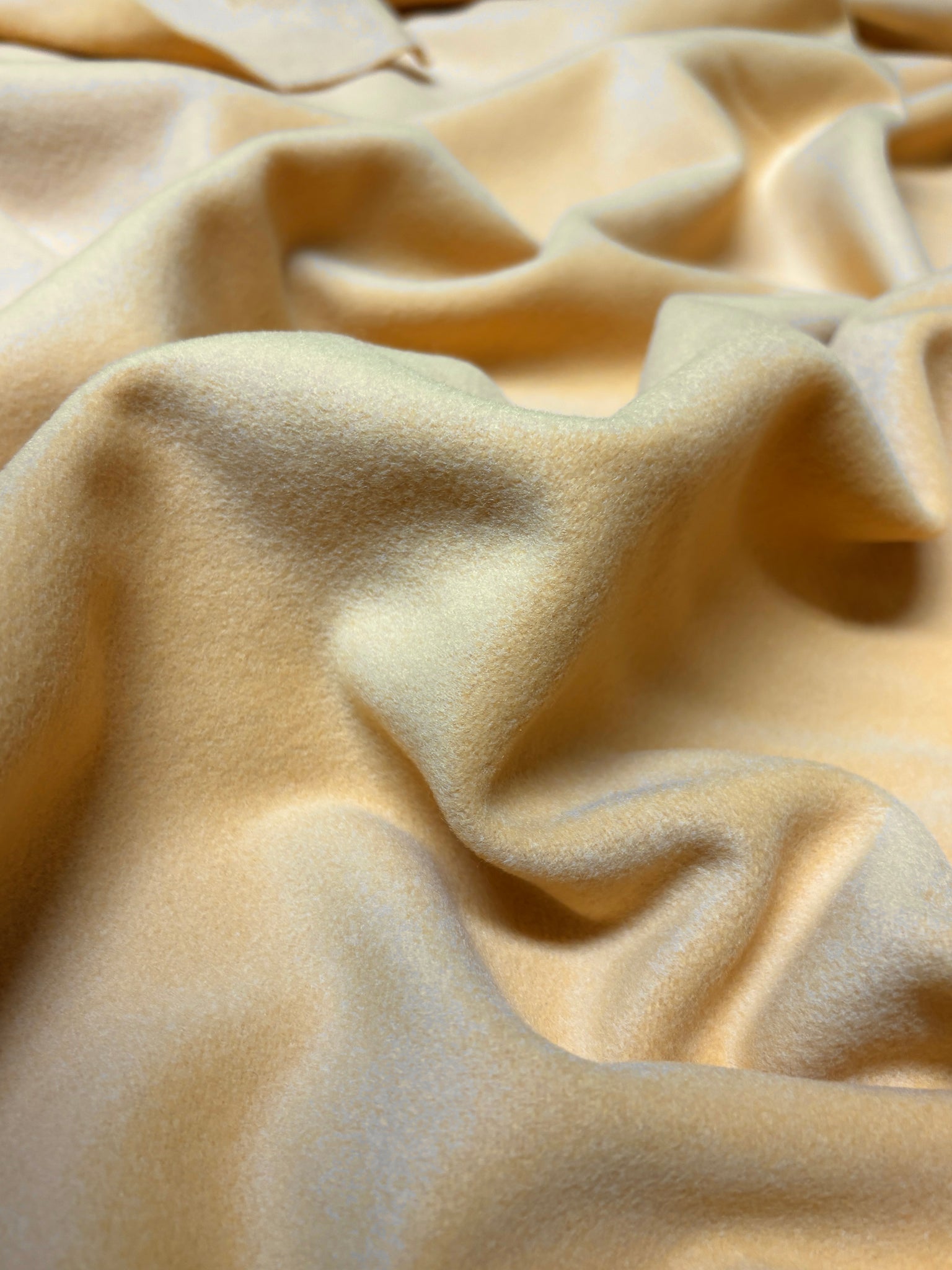 WC-9145W CUSTARD YELLOW CASHMERE WOOL VELOUR COATING. ITALY