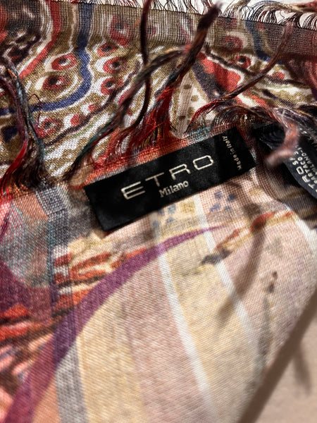 DS-1024 "LA STELLA" - ETRO DIGITAL PRINT WOOL ALPACA SILK SCARF. MADE IN ITALY