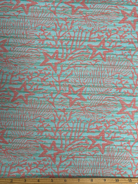 REF-102W REVERSIBLE METALLIC CORAL REEF DESIGN JACQUARD. FRANCE. A CUT OF 2.5 YARDS