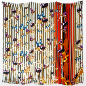 MK-2001 “GEM ENCHANTMENT" - MARY KATRANTZOU DIGITAL PRINT CASHMERE MODAL SCARF. MADE IN ITALY