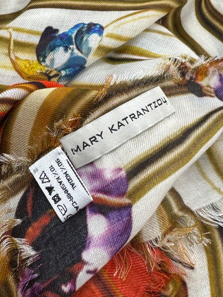 MK-2001 “GEM ENCHANTMENT" - MARY KATRANTZOU DIGITAL PRINT CASHMERE MODAL SCARF. MADE IN ITALY