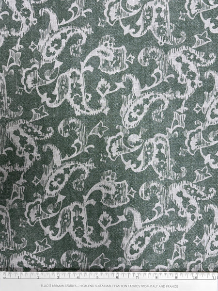 LI-9058W-B RETRO LOOK PAISLEY PRINT LINEN COTTON.