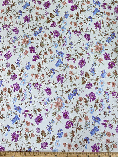 S-8075W FLORAL PRINT SILK CHARMEUSE. FRANCE