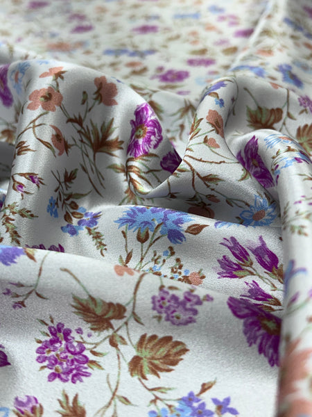 S-8075W FLORAL PRINT SILK CHARMEUSE. FRANCE