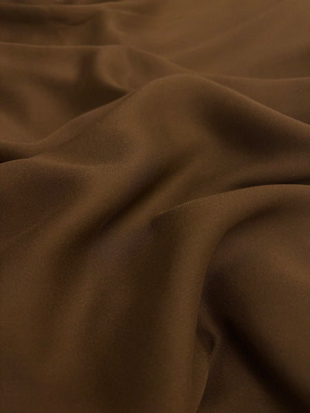 S-9114W CHOCOLATE COLOR SILK CREPE GEORGETTE. FRANCE.