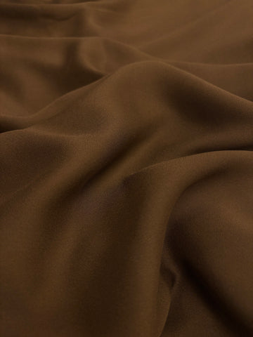 S-9114W CHOCOLATE COLOR SILK CREPE GEORGETTE. FRANCE.
