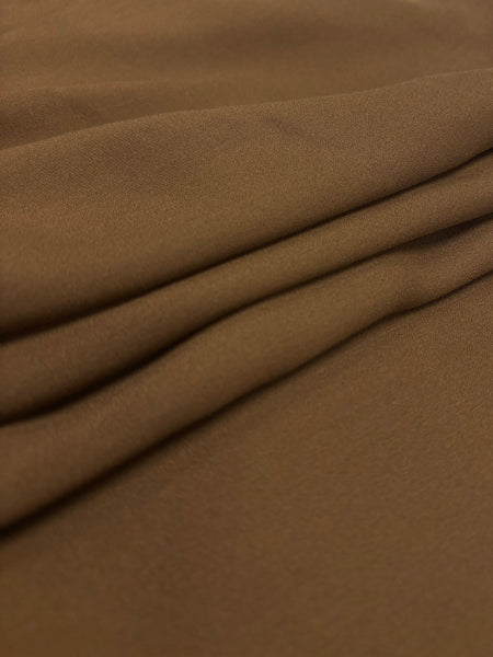 S-9114W CHOCOLATE COLOR SILK CREPE GEORGETTE. FRANCE.