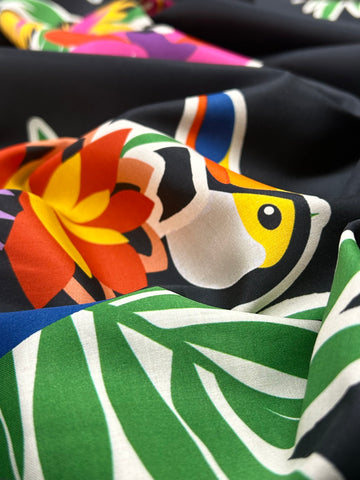 CP-7184W MOSCHINO-INSPIRED TOUCAN PRINT COTTON POPLIN. ITALY - Elliott Berman Textiles