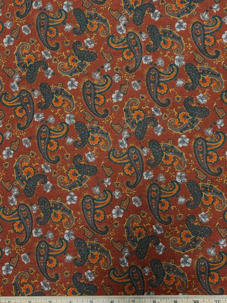 WC-9155W PAISLEY PRINT WOOL SILK CHALLIS FLANNEL. ITALY