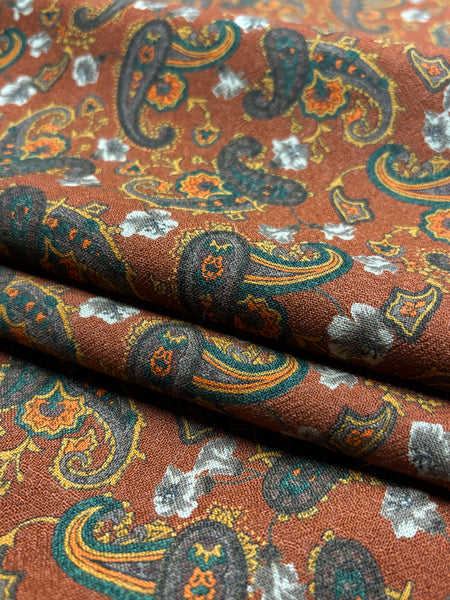 WC-9155W PAISLEY PRINT WOOL SILK CHALLIS FLANNEL. ITALY