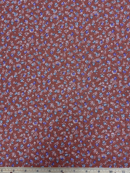 WC-9154W LIBERTY FLORAL PRINT WOOL SILK CHALLIS FLANNEL. ITALY