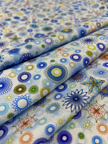 CP-8043W PRISMATIC MOSAIC PRINT COTTON POPLIN. LEGGIUNO. ITALY