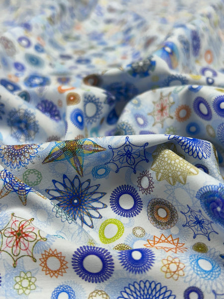 CP-8043W PRISMATIC MOSAIC PRINT COTTON POPLIN. LEGGIUNO. ITALY