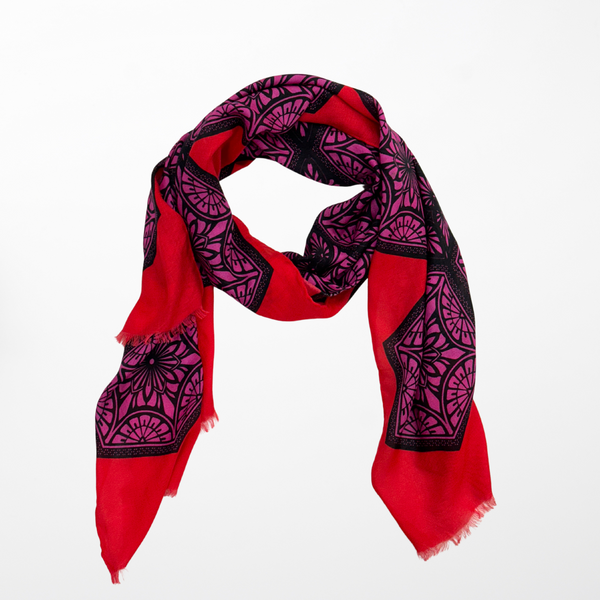 DS-1023 “KALEIDOSCOPE" - JONATHAN SAUNDERS DIGITAL PRINT CASHMERE MODAL SCARF. MADE IN ITALY