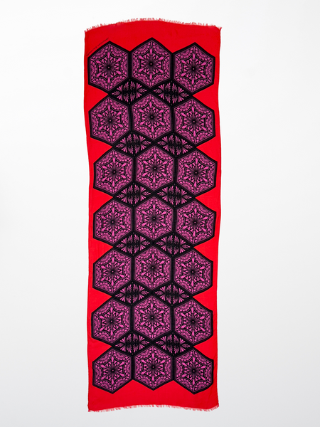 DS-1023 “KALEIDOSCOPE" - JONATHAN SAUNDERS DIGITAL PRINT CASHMERE MODAL SCARF. MADE IN ITALY