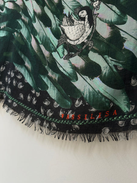 VL-7006 “ODILE" - VASSILISA DIGITAL PRINT CASHMERE MODAL SCARF. MADE IN ITALY