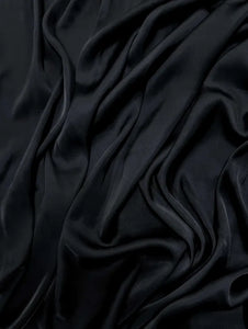 RV-9043W-C JET BLACK STRETCH VISCOSE CHARMEUSE. ITALY