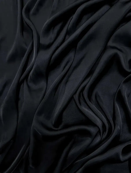 RV-9043W-C JET BLACK STRETCH VISCOSE CHARMEUSE. ITALY