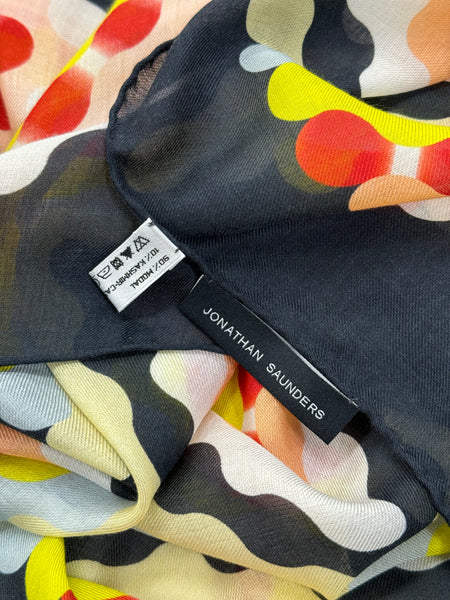 DS-1036 “POLKA POP" - JONATHAN SAUNDERS DIGITAL PRINT CASHMERE MODAL SCARF. MADE IN ITALY