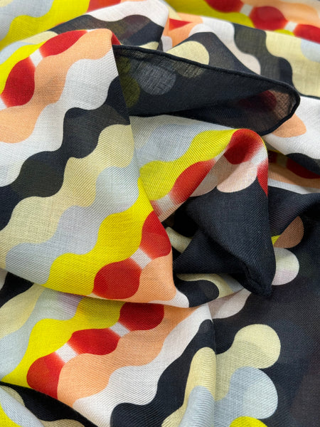 DS-1036 “POLKA POP" - JONATHAN SAUNDERS DIGITAL PRINT CASHMERE MODAL SCARF. MADE IN ITALY