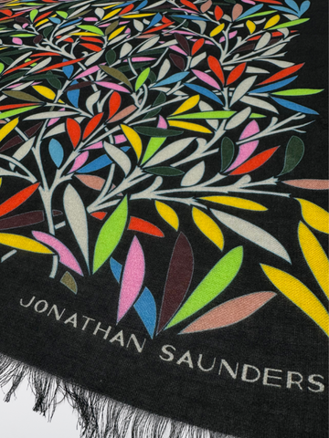 DS-1030 “RAINBOW FERNS" - JONATHAN SAUNDERS DIGITAL PRINT CASHMERE MODAL SCARF. MADE IN ITALY