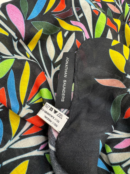 DS-1030 “RAINBOW FERNS" - JONATHAN SAUNDERS DIGITAL PRINT CASHMERE MODAL SCARF. MADE IN ITALY