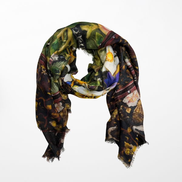 MK-2002 “RENAISSANCE" - MARY KATRANTZOU DIGITAL PRINT CASHMERE MODAL SCARF. MADE IN ITALY