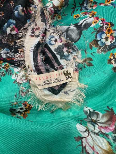 VL-7004 “ROCOCO" - VASSILISA DIGITAL PRINT CASHMERE MODAL SCARF. MADE IN ITALY