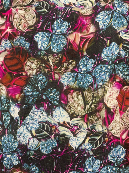 MK-2003 “ROYAL FOLIAGE" - MARY KATRANTZOU DIGITAL PRINT CASHMERE MODAL SCARF. MADE IN ITALY