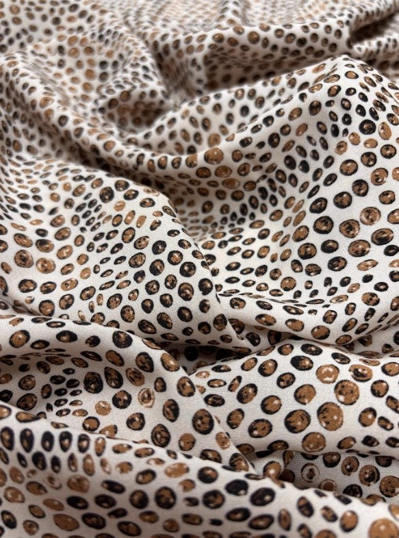 RV-9122W RAIN DROP DOT PRINT VISCOSE CHALLIS. ITALY