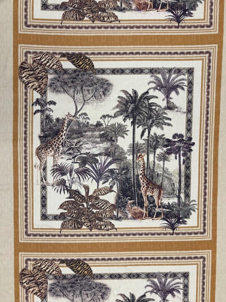 CP-9130W DESIGNER SAFARI PRINT COTTON LAWN PANEL. ITALY