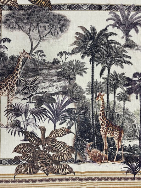 CP-9130W DESIGNER SAFARI PRINT COTTON LAWN PANEL. ITALY