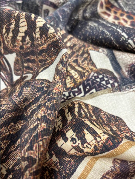 CP-9130W DESIGNER SAFARI PRINT COTTON LAWN PANEL. ITALY