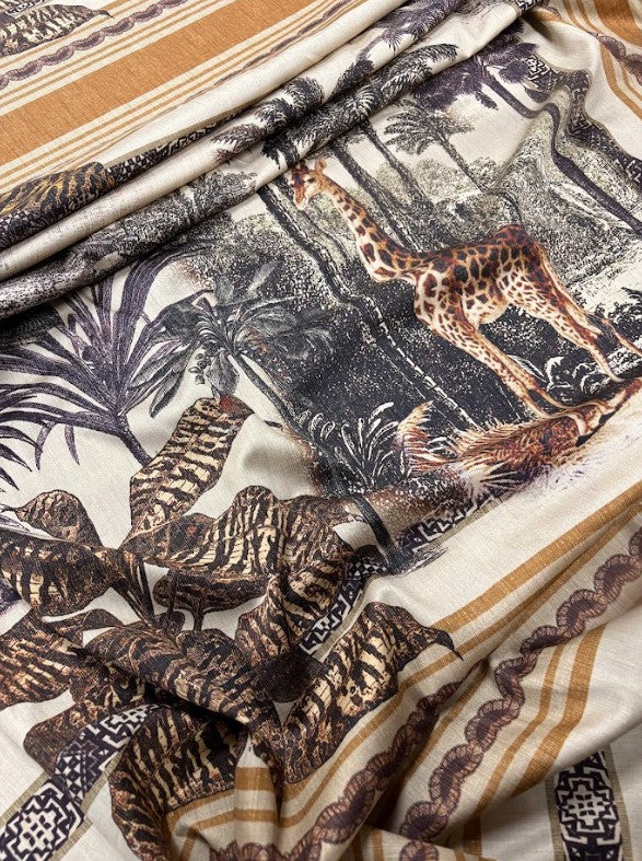 CP-9130W DESIGNER SAFARI PRINT COTTON LAWN PANEL. ITALY