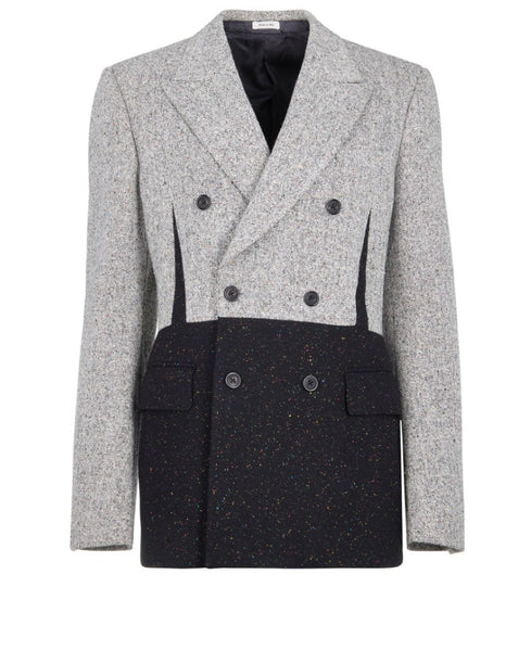 WC-9150W DESIGNER VIRGIN WOOL SILK FLAT PIN BOUCLE. ALEXANDER MCQUEEN. ITALY