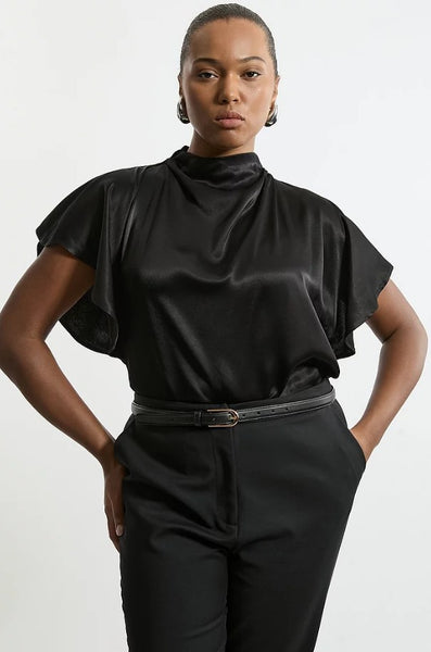 RV-9043W-C JET BLACK STRETCH VISCOSE CHARMEUSE. ITALY